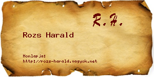 Rozs Harald névjegykártya